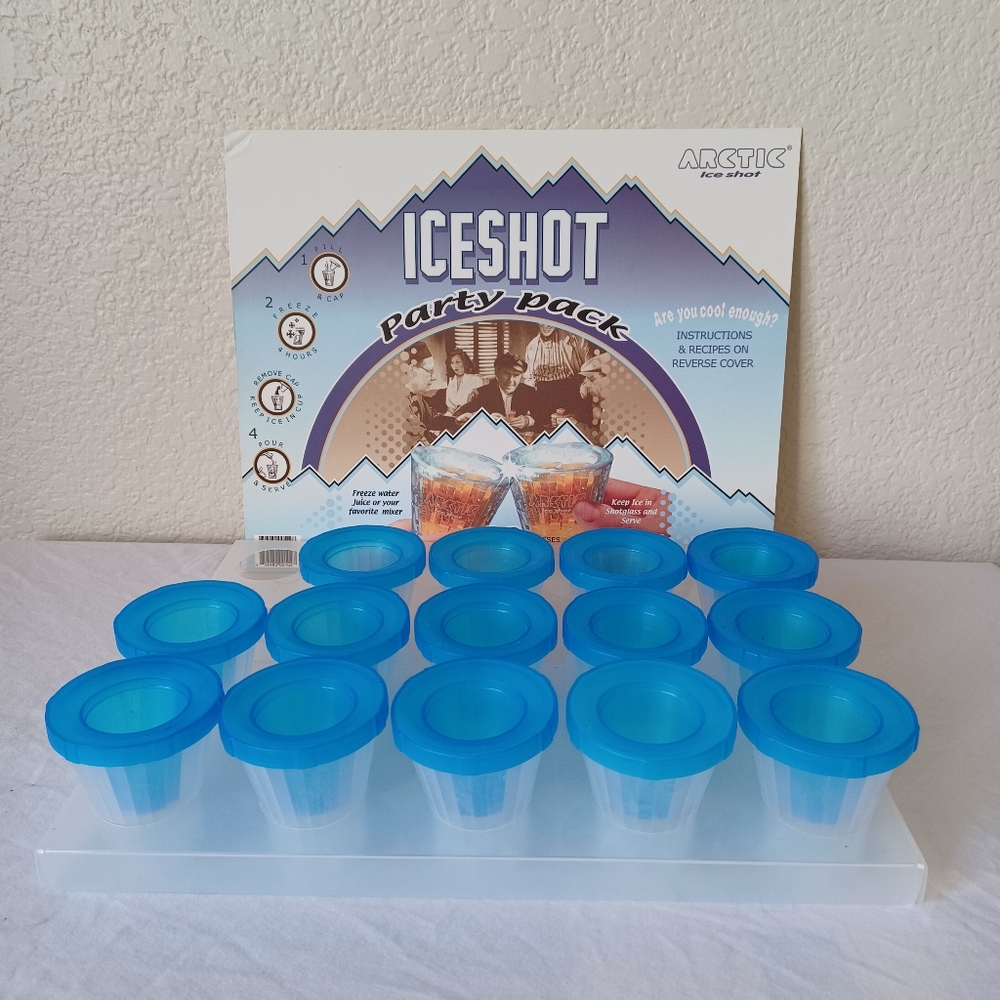 SET OF 14 Arctic IceShot Freezer Shot Glasses with Lids